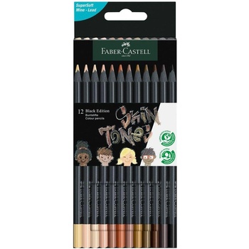 Faber-Castell Цветни моливи Black Edition, телесни нюанси, 1 (1015120694)