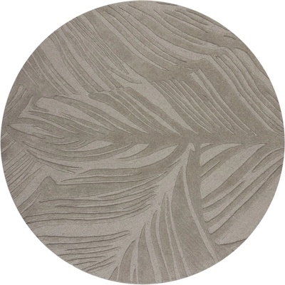 Flair Rugs Кръгъл килим от сива вълна ø 160 cm Leaf - Flair Rugs (503119373937)