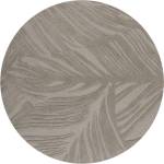 Flair Rugs Кръгъл килим от сива вълна ø 160 cm Leaf - Flair Rugs (503119373937)