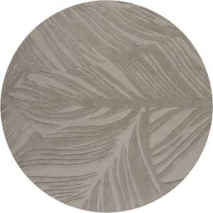 Flair Rugs Кръгъл килим от сива вълна ø 160 cm Leaf - Flair Rugs (503119373937)