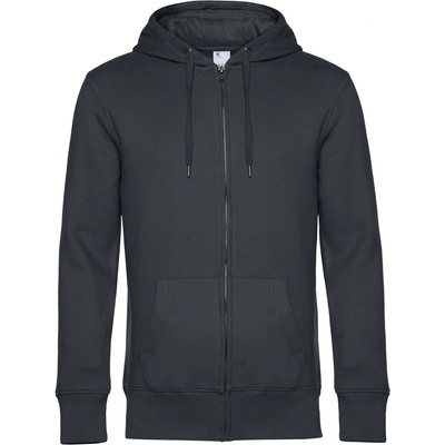 B&C Collection B&C KING ZIPPED HOOD / Мъжка блуза с цип - антрацит XL (01U03Ka9704)
