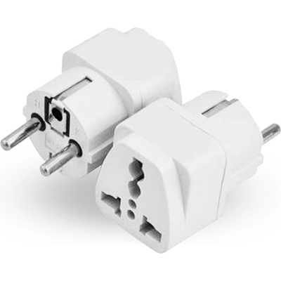 RIVO 3044 Cestovný adaptér UK do EU, redukcia na EU zásuvky, biely