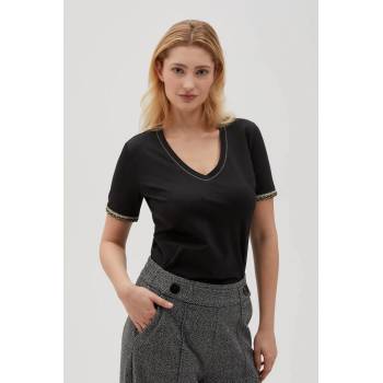 Moodo Черна базова тениска с V-образно деколте Moodo | Cheren | ЖЕНИ | XS