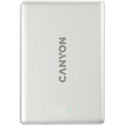 CANYON Външна батерия CANYON OnPower 500 (CNS-CPB500G), 5000mAh, PD20W, Wireless magnetic power bank, Aluminium, Star Grey (CNS-CPB500G)