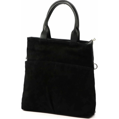 Luka dámska kožená veľká čierna shopper kabelka A4 26-066