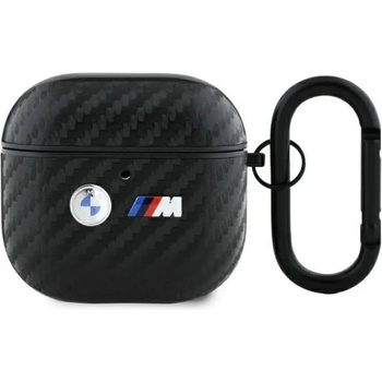 BMW Carbon Double Metal Logo калъф за AirPods 4 - черен (3666339397449)