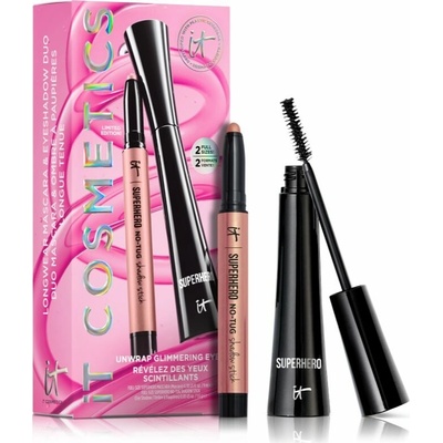 IT Cosmetics Superhero řasenka 9 ml + Eyeshadow Stick Rose Gold oční stíny 1.6 g kosmetická sada