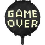Party Deco Фолиев Балон "Gamer Over", 45 см, Черен (FB226)