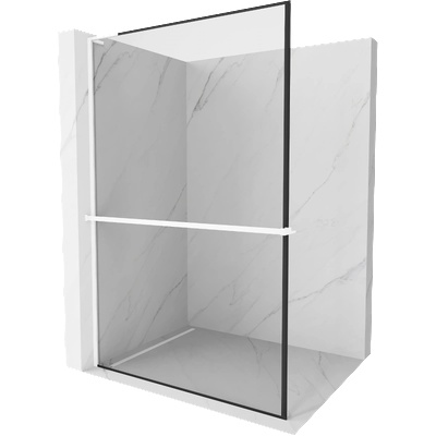 Mexen Kioto+ L душ стена с рафт Walk-in 100 x 200 cm, черна рамка, бяла - 800-100-123-20-70 (800-100-123-20-70)