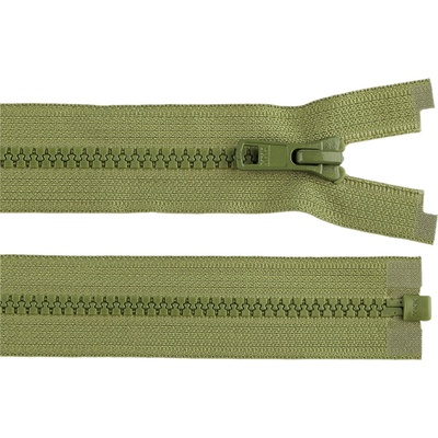 Kostěný zip YKK No 5 délka 80 cm bundový, malé, 011 zelená khaki