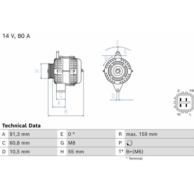 Alternátor BOSCH 0 986 086 890