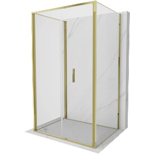 Mexen Exo-F 3S душ кабина 3-стенна сгъваема 100 x 80 см, прозрачна, златна (816-100-080-50-00-3S)