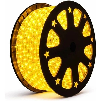 DECOLED Easy Fix LED svetelná hadica na vonkajšie použitie, 50 m, žltá, 1500 diód, priehľadný kábel, IP44, cievka