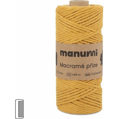 Manumi Macramé priadza stáčaná 3mm horčicová - 1 ks