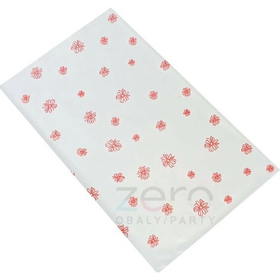 Sáček PP 20x35 cm - perleťová s tiskem červených květů