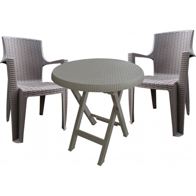 Mega Plast plastové křeslo AMELIA polyratan, mocca