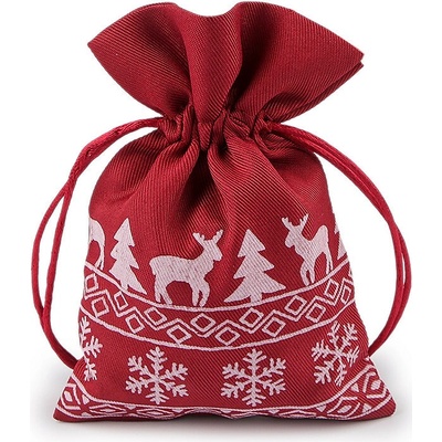 Prima-obchod Vánoční dárkový pytlík 10x15 cm, barva 2 červená tmavá