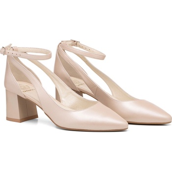 Nízke kožené lodičky GABRIELE s výrezom Béžové