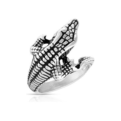 Šperky4U ocelový prsten krokodýl OPR0123