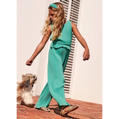 Abel & Lula overal s páskem plisovaný zelený – Zboží Dáma