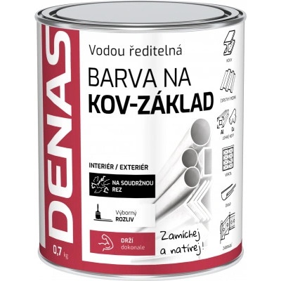 DENAS NA KOV-ZÁKLAD antikorozní barva na kov, 0110 šedá, 700 g