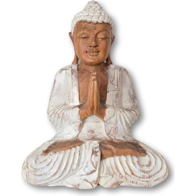 Dřevěná socha Buddhy Anjali mudra z Indonésie