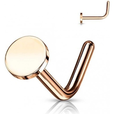 Šperky4U zahnutý piercing do nosu placka N0149-RD