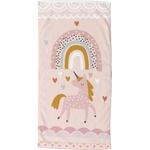 Good Morning Розова и бежова плажна кърпа 75x150 cm - Good Morning (7126.99.80)