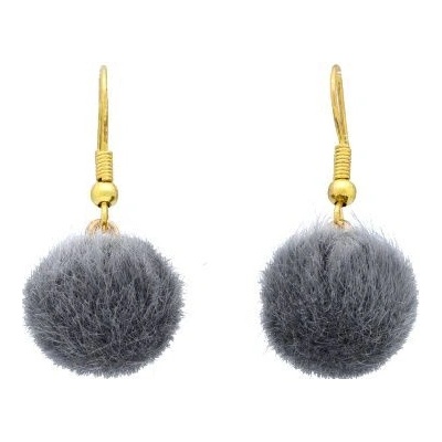 Gilles Costa dámské náušnice tmavě šedé POMPOM 101