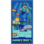 Jerry Fabrics Синя детска кърпа от микрофибър 70x140 cm Minecraft "Underwater Fun" - Jerry Fabrics (25TW086)