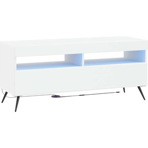 vidaXL LED телевизионен кабинет Бяло Инженерна дървесина (897645)