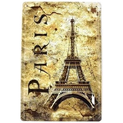Ceduľa Paris Vintage style 30cm x 20cm Plechová tabuľa