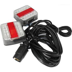  12v led стопове пет функции за ремаркета и колесари с магнит кабел