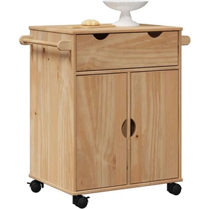 vidaXL Кухненска количка OTTA 59x45x80 см борово дърво масив (4013464)