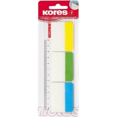 Samolepící popisovací rozřaďovač na pravítku 50x37 mm / 3 barvy / 10 lístků á barva
