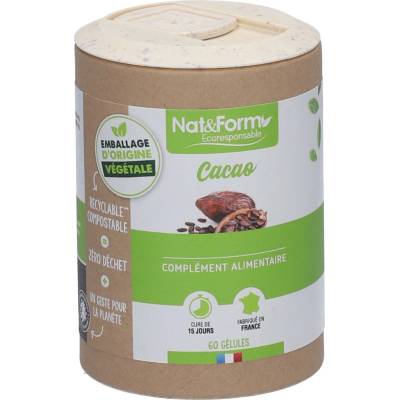 Nat&Form Екстракт от какаови зърна, 60 капсули, Nat&Form (011983 (CACAO_60))