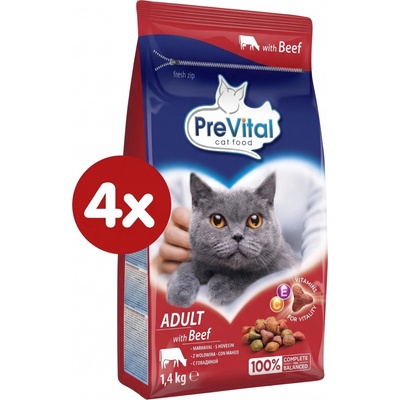 Prevital s hovädzím mäsom 4 x 1,4 kg