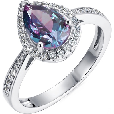 Royal Fashion stříbrný pozlacený prsten Alexandrit DGRS0034 WG