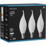 Mexen Nova 3x LED крушка пламък E14, C37, 5W, Неутрална - 4000K, 525 lm - L106-E14-0540-01x03 (L106-E14-0540-01x03)