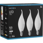 Mexen Nova 3x LED крушка пламък E14, C37, 5W, Неутрална - 4000K, 525 lm - L106-E14-0540-01x03 (L106-E14-0540-01x03)