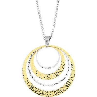 Infinity Silver Stříbrný náhrdelník kroužky zlacený 29026446G