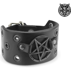 Leather & steel fashion гривна Leaky pentagram - LSF1 142