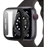 Tech-Protect Качествен твърд кейс с вграден стъклен протектор за дисплея на Apple Watch 7 45мм, Apple Watch 8 45мм - Tech-Protect Defense 360 Case (черен) (THP719BLK)
