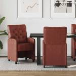 vidaXL Столове с Колела 2 бр. Изкуствена Лъскав кафяв 58 x 67 x 97 см (42017860)