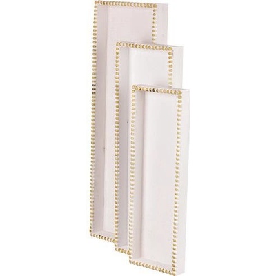 Autronic Tác dřevěný obdélník 3ks LD-0352 WH