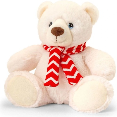 Keel Toys Keeleco, Eкологична плюшена играчка, Полярна мечка със шалче, 20 см (SX1928)