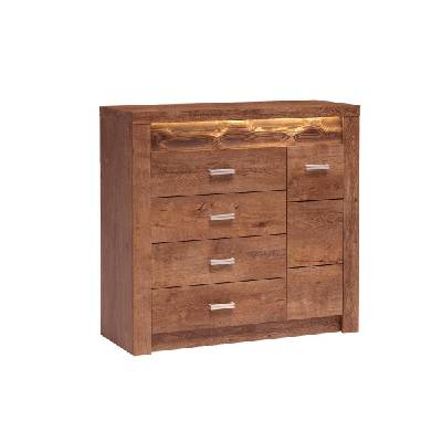 Скрин с чекмеджета и вратичка, с led осветление indianapolis i-17 светла пепел