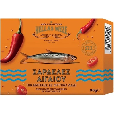 Hellas Meze sardinky v rostlinném oleji 90 g - pikantní