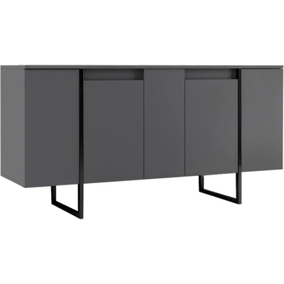 TopMebel Меламинов бюфет Luxe в антрацитен цвят 160x35x80см