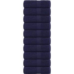 vidaXL Кърпи за гости FROGN 10 бр. тъмносини 30x50 см 360 г/м2 (136781)